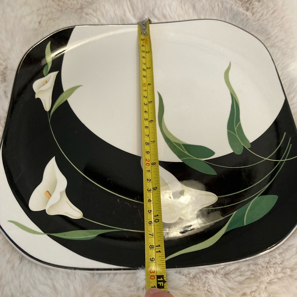 NWT RARE Vintage Sango Quadrille Semi-Porcelain 5101 Black Lillie’s platter - Picture 6 of 6